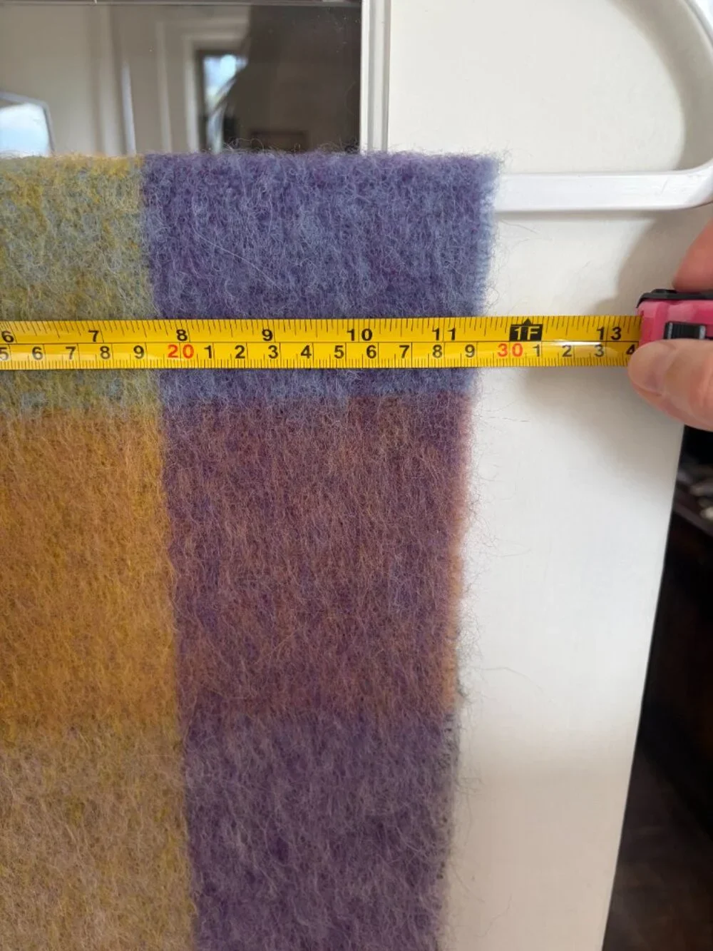 Acne Studios Purple/Yellow Mohair Checked Scarf